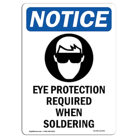 Signmission OSHA Sign, Eye Protection Required, 24in X 18in Alum, 18" W, 24" H, Portrait, OS-NS-A-1824-V-12349 OS-NS-A-1824-V-12349